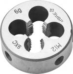 Плашка "МАСТЕР" круглая ручная для нарезания метрической резьбы, М12 x 1,75, ЗУБР, 4-28022-12-1.75