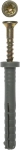 Дюбель-гвоздь полипропиленовый, цилиндрический бортик, 6x40мм, ТФ6, 8шт, ЗУБР, 4-301366-06-040