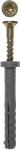 Дюбель-гвоздь полипропиленовый, цилиндрический бортик, 8x100мм, ТФ6, 2шт, ЗУБР, 4-301366-08-100