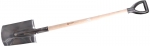 Лопата штыковая прямоугол из нерж стали, с черенком и пластмасс рукояткой, ЗУБР, 4-39412