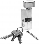 Механизм "МАСТЕР" цилиндровый, тип "ключ-защелка", цвет хром, 5-PIN, 60мм, ЗУБР, 52103-60-2