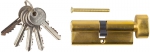 Механизм "МАСТЕР" цилиндровый, тип "ключ-защелка", цвет латунь, 5-PIN, 80мм, ЗУБР, 52103-80-1