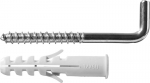 Дюбель "МАСТЕР" распорный полипропиленовый, тип "ЕВРО", с шурупом-крюком, 12 х 60 / 8 х 85 мм, 2 шт, ЗУБР, 30676-12-60