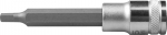 Торцовая бита-головка "INDUSTRIE QUALITAT", удлиненная, материал S2, HEX, сатинированная, 1/2", H5, KRAFTOOL, 27909-05_z01