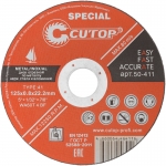 Профессиональный специальный диск отрезной по металлу и нержавеющей стали и алюминию Т41-125 х 0,8 х 22,2 мм Special CUTOP 50-411
