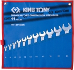 Набор комбинированных ключей, 8-24 мм, чехол из теторона, 11 предметов, KING TONY, 1211MRN