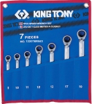 Набор комбинированных трещоточных ключей, 8-19 мм, чехол из теторона, 7 предметов, KING TONY, 12207MRN01