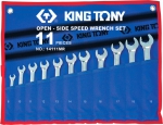 Набор комбинированных трещоточных ключей,  чехол из теторона, 11 предметов, KING TONY