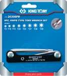 Набор Г-образных TORX, T9-T40, складные, 8 предметов, KING TONY, 20308PR