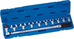 Динамометрический ключ 1/2" с набором рожковых насадок 13-30 мм, 40-200 Нм, кейс, KING TONY, 345202D11MR
