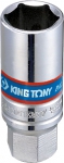 Головка свечная шестигранная 3/8", 18 мм, пружинный фиксатор, KING TONY, 36A518