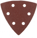 Треугольник абразивный на ворсовой подложке под "липучку" перфорированный P 80 93 мм 5 шт MATRIX 73859