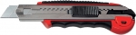 Нож 18 мм выдвижное лезвие металлическая направляющая обрезиненная ручка + 5 лезвий MATRIX 789219