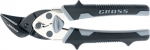 Ножницы по металлу"PIRANHA"МИНИ 185мм,прямой и левый рез,сталь-СrM,двухкомпонентные рукоятки, GROSS, 78359