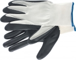 Перчатки полиэфирные с черным нитрильным покрытием маслобензостойкие, СИБРТЕХ, 67861
