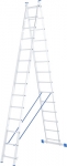 Лестница, 2 х 14 ступеней, алюминиевая, двухсекционная, СИБРТЕХ, 97914
