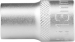 Головка торцевая 13 мм 12-гранная CrV под квадрат 1/2" хромированная STELS 13657