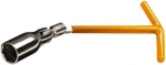 Ключ свечной, 21 мм, с шарниром, SPARTA, 138405
