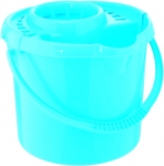 Ведро пластмассовое круглое с отжимом 9л, голубое, ELFE, 92961