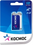 Солевая батарейка 9V 6F22, 1шт, блистер, КОСМОС