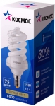 Энергосберегающая лампа КЛЛ SPC 15Вт, E14, 2700К, трубка Т3, КОСМОС