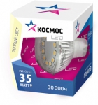 Светодиодная лампа LED JCDR GU 5,3, 3Вт, 230v, 3000K, прозрачное стекло, КОСМОС
