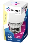 Светодиодная лампа LED GL45 Е27, 5Вт, 230v, 3000K, шарик, КОСМОС