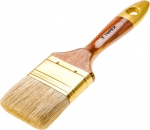 Кисть плоская "Профи" 2,5" лакированная деревянная ручка натуральная щетина для масляных красок TOPEX 19b625