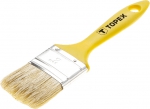 Кисть плоская "Стандарт" 2" пластиковая ручка натуральная щетина для водоэмульсионных красок TOPEX 20B933