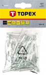 Заклепки алюминиевые, 4,0 x 18 мм, 50 шт, TOPEX, 43E405