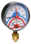 Термоманометр радиальный с запорным клапаном, ICMA