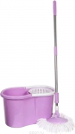 Комплект для мытья пола с центрифугой фиолетовый ИЗУМРУД 1001