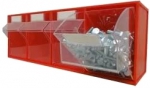 Короб откидной, красный/прозрачный, 4 ячеек, СТЕЛЛА, FOX-104
