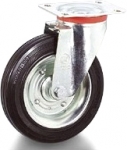 Колесо поворотное, d = 100 мм, черная резина/сталь, TELLURE ROTA, 535422