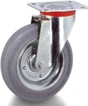 Колесо поворотное с тормозом, d = 150 мм, 600 кг, полиуретан/алюминий, TELLURE ROTA, 656604