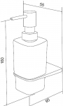 Стеклянный диспенсер для жидкого мыла с настенным держателем хром, AM.PM, A5036964