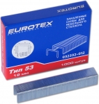 Скобы 12 мм для мебельного степлера, закаленные ТИП 53 (1000 шт/уп) EUROTEX 032332-012