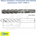 Фреза концевая 32.0х230х106 мм Р6М5 шестиперая КМ4 GRIFF 30180