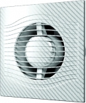 Вентилятор осевой вытяжной с обратным клапаном D 100 декоративный DICITI SLIM 4C white carbon