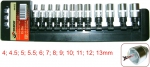 Набор торцевых головок 4-13 мм Xi-On 1/4" 12 предмета SKRAB 44482