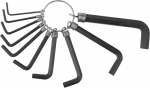Ключи имбусовые оксидированные на кольце HEX 1,5-2-2,5-3-3,5-4-5-5,5-6-8 10 шт DEXX 27403-H10