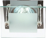 Светильник литой KL16 CH "с квадратным стеклом" MR16 12V/220 В 50W хром (5/100/1200) ЭРА Б0005225
