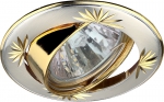 Светильник литой KL3A SS/G круг с гравировкой MR16 12V/220 В 50W сатин серебро/золото ЭРА C0043663