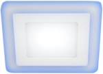 Светильник светодиодный LED 4-6 BL квадратный c cиней подсветкой LED 6W 220 В 4000K (40/960) ЭРА Б0017495