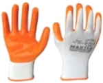 Перчатки белые полиэстер с обивкой из нитрила кислото-щелочно стойкие водоотталкивающие MASTER COLOR 30-4010