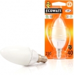 Лампа светодиодная B35 230 В 4.7 (40) Вт 2700K E14 теплый белый свет свеча ECOWATT 4606400613329