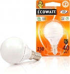 Лампа светодиодная P45 4.2 (40) Вт 2700K E14 CL 300° теплый белый свет шарик прозрачный ECOWATT 4606400419396
