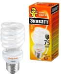 Лампа энергосберегающая Mini SP 15 Вт 827 E27 тёплый белый свет витая мини ECOWATT 4606400203377